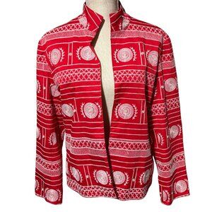 KENAR Red Embroidered Festive Jacket Women’s M Holiday Ornaments Boho